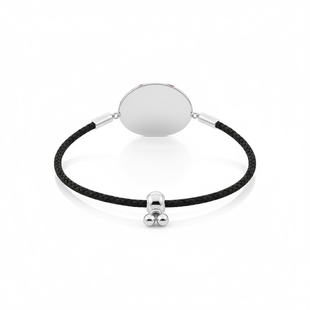 Stylish Baseball Cord Bracelet Charm with Red Stitches Detailing