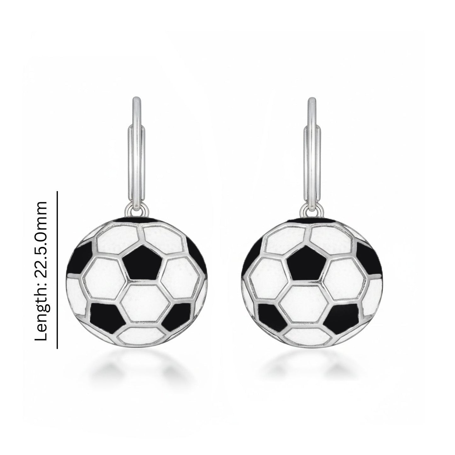 Soccer - Soccer Leaver back Earrings with enamel detailing