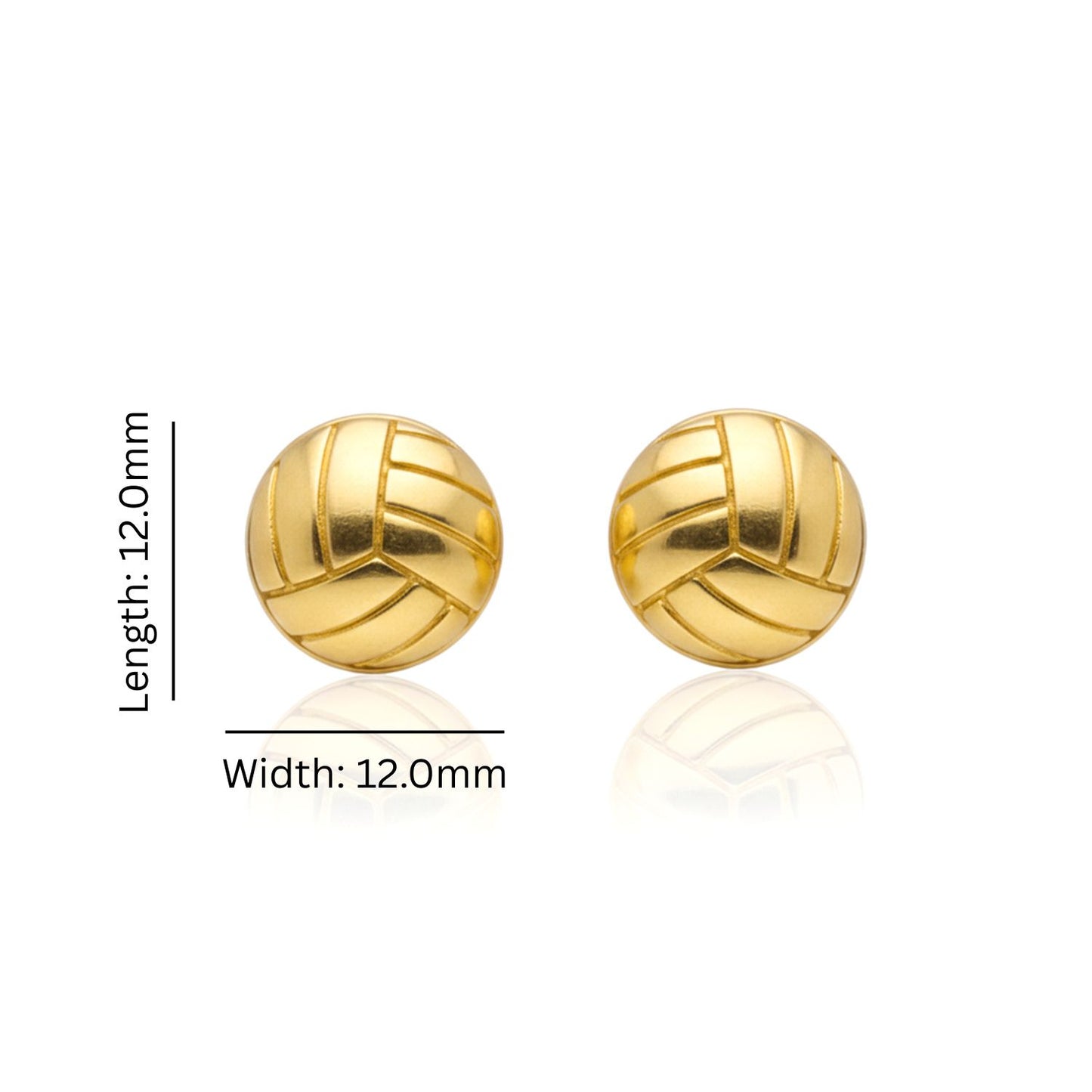 Volleyball - Volleyball Stud Earrings With Gold Plated Detailing