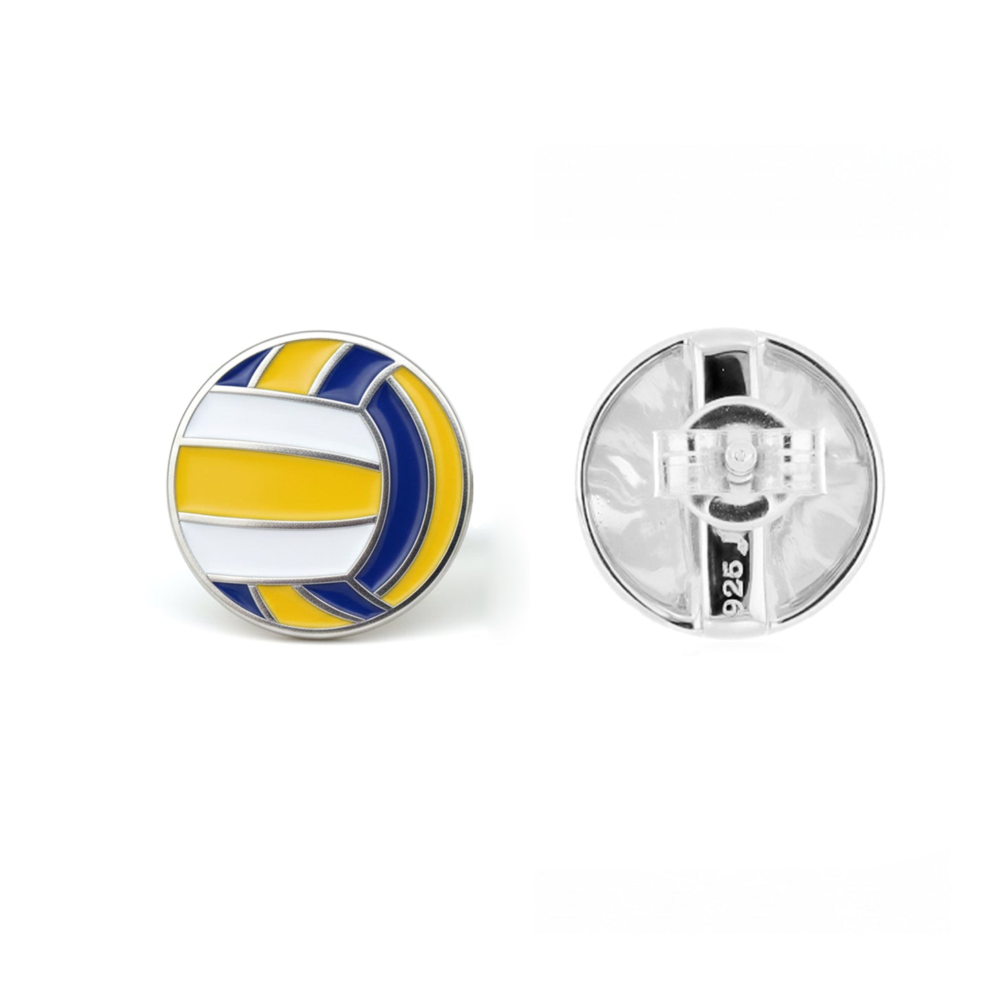 Volleyball - Volleyball Stud Earrings With Enamel Detailing