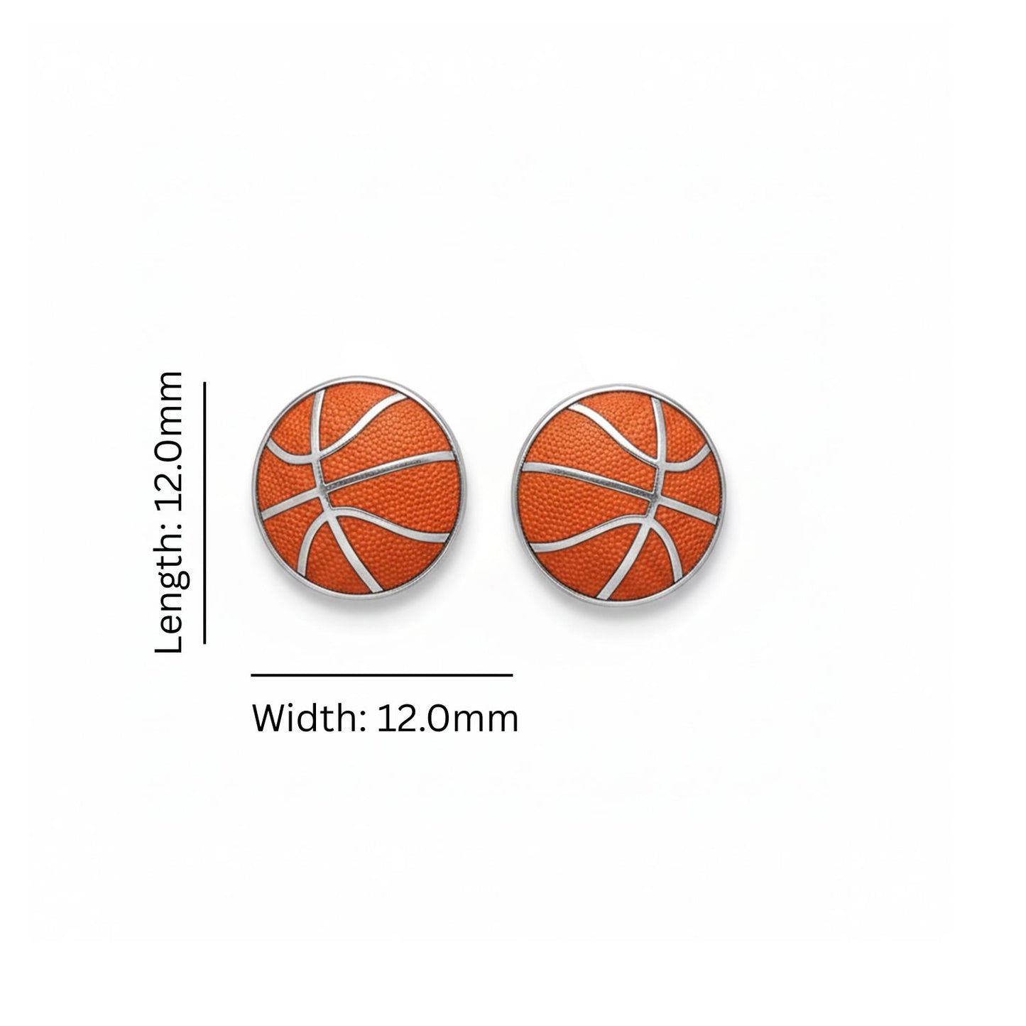 Basketball - Basketball Stud Earrings With Enamel Detailing