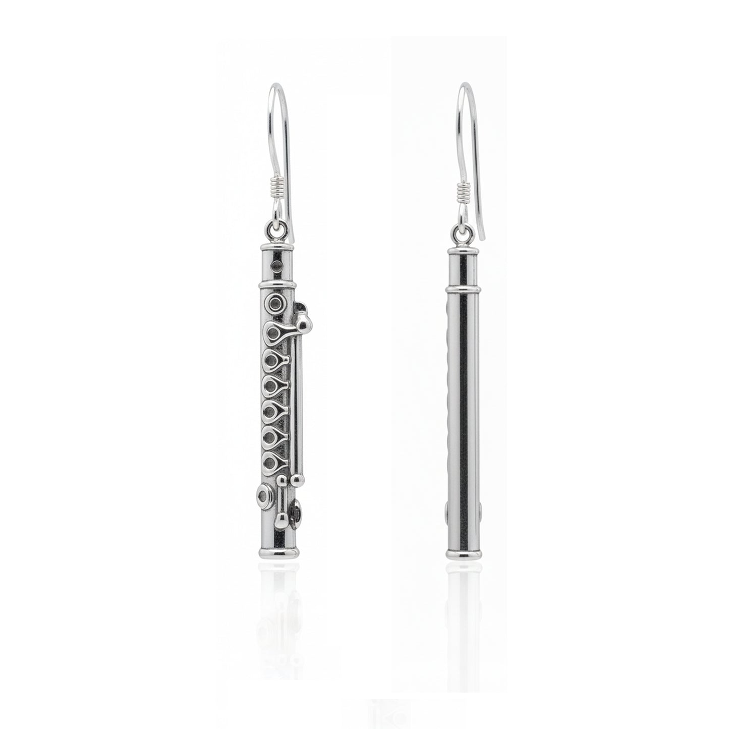 Flute Dangle Earrings: Music Lover & Flutist