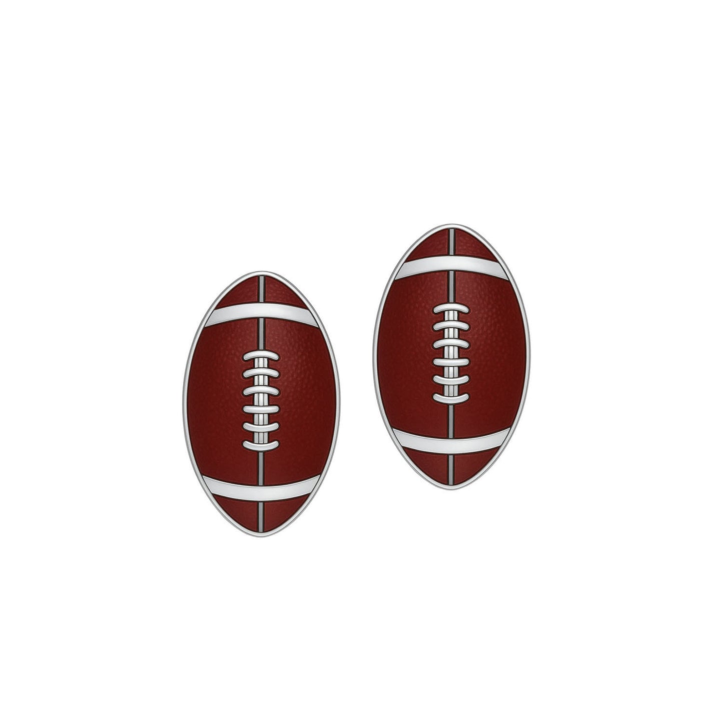 Football Earrings – Stud Football Design – In Sterling Silver 925