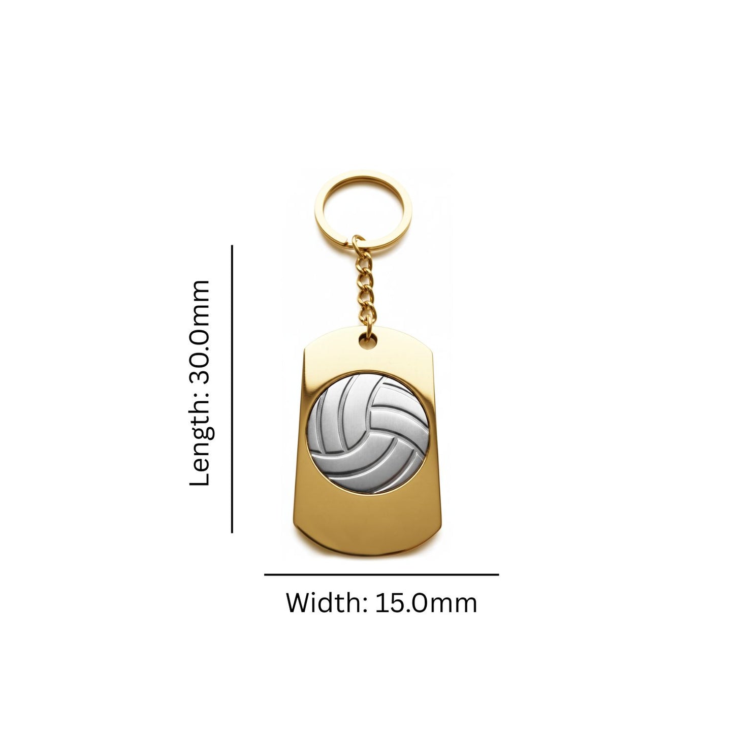 Volleyball Keychain – Gold Plated Volleyball Plaque Keychain