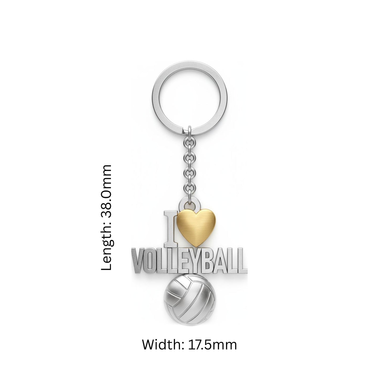 Volleyball Keychain - I Love Volleyball Design