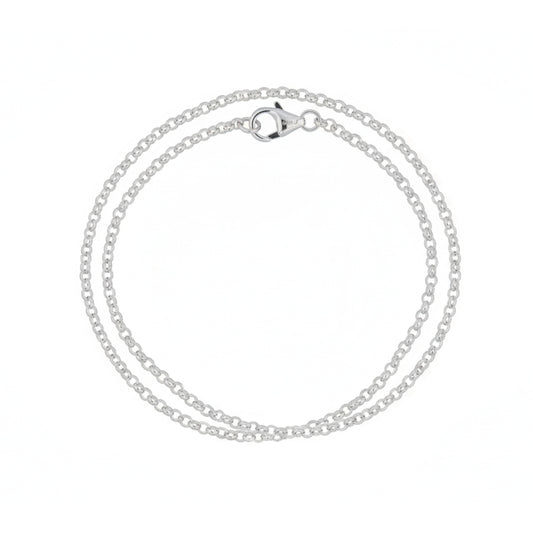 "Figaro Chain Necklace (M/FZ030) – Simple & Sleek Design in 925 Sterling Silver"