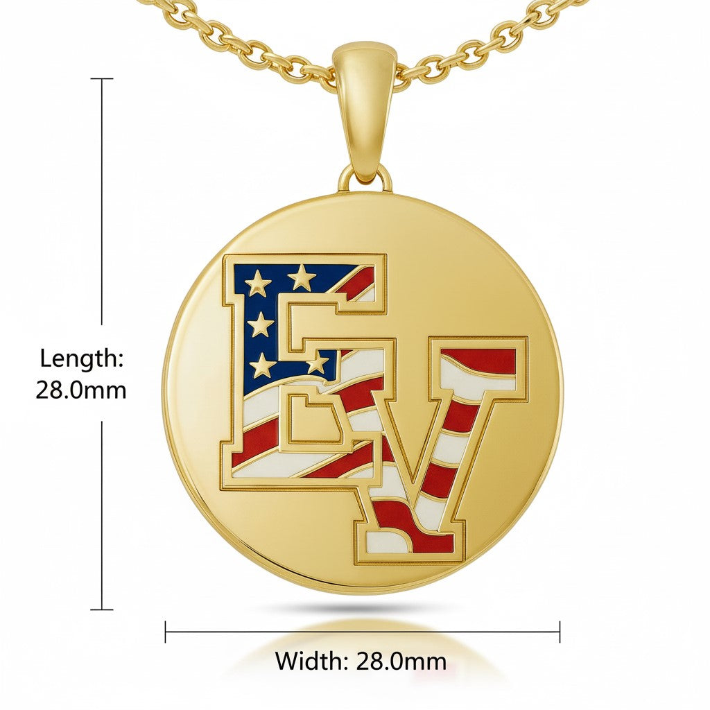 East View High School “EV” Logo Circle Pendant (Patriots)