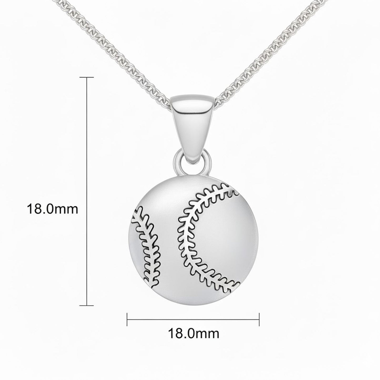 Baseball Design Charm Pendant With Texture And Oxidized