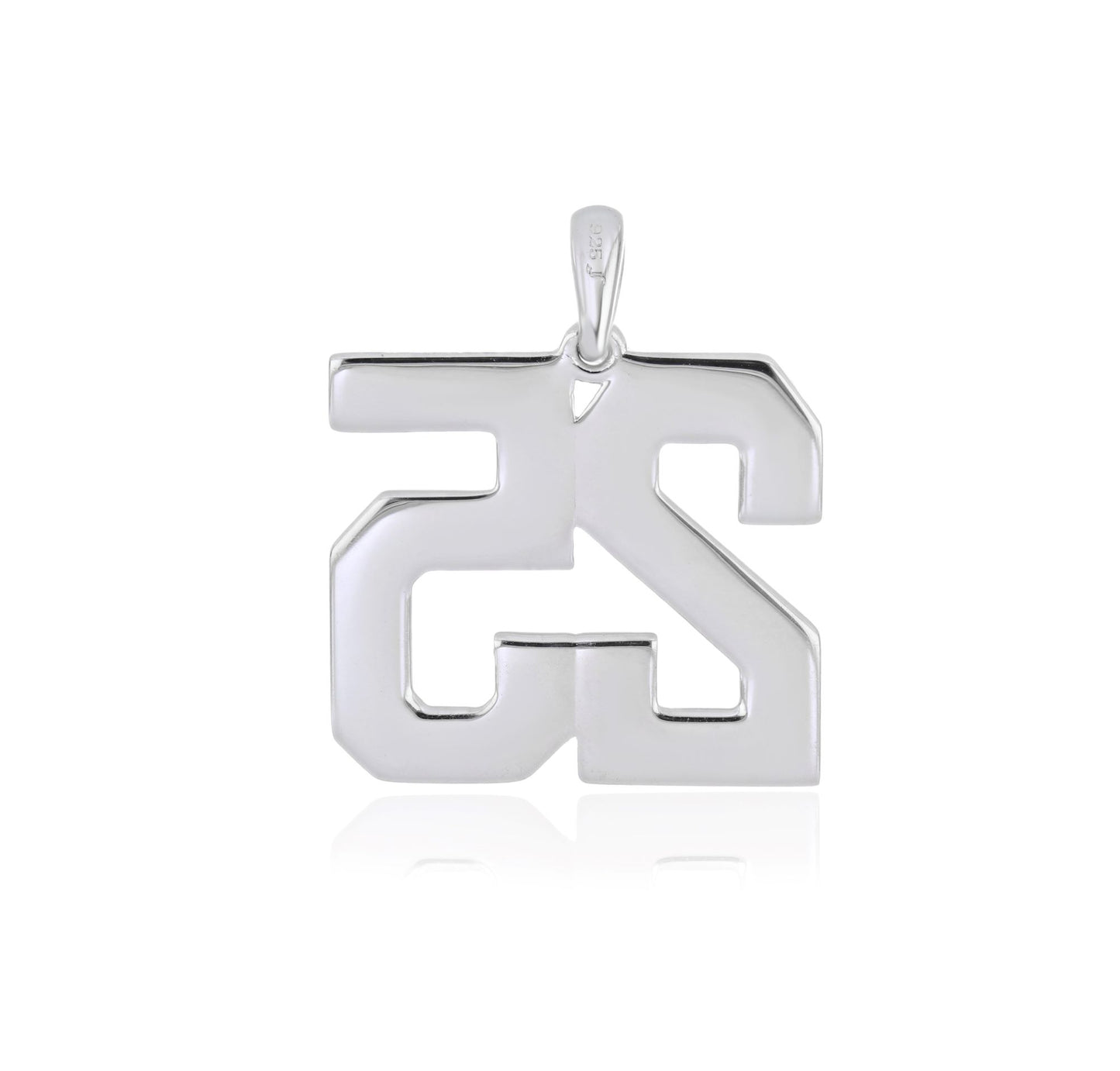 Jersey No.“25” Pendant – Sports/Custom Design Sterling Silver 925