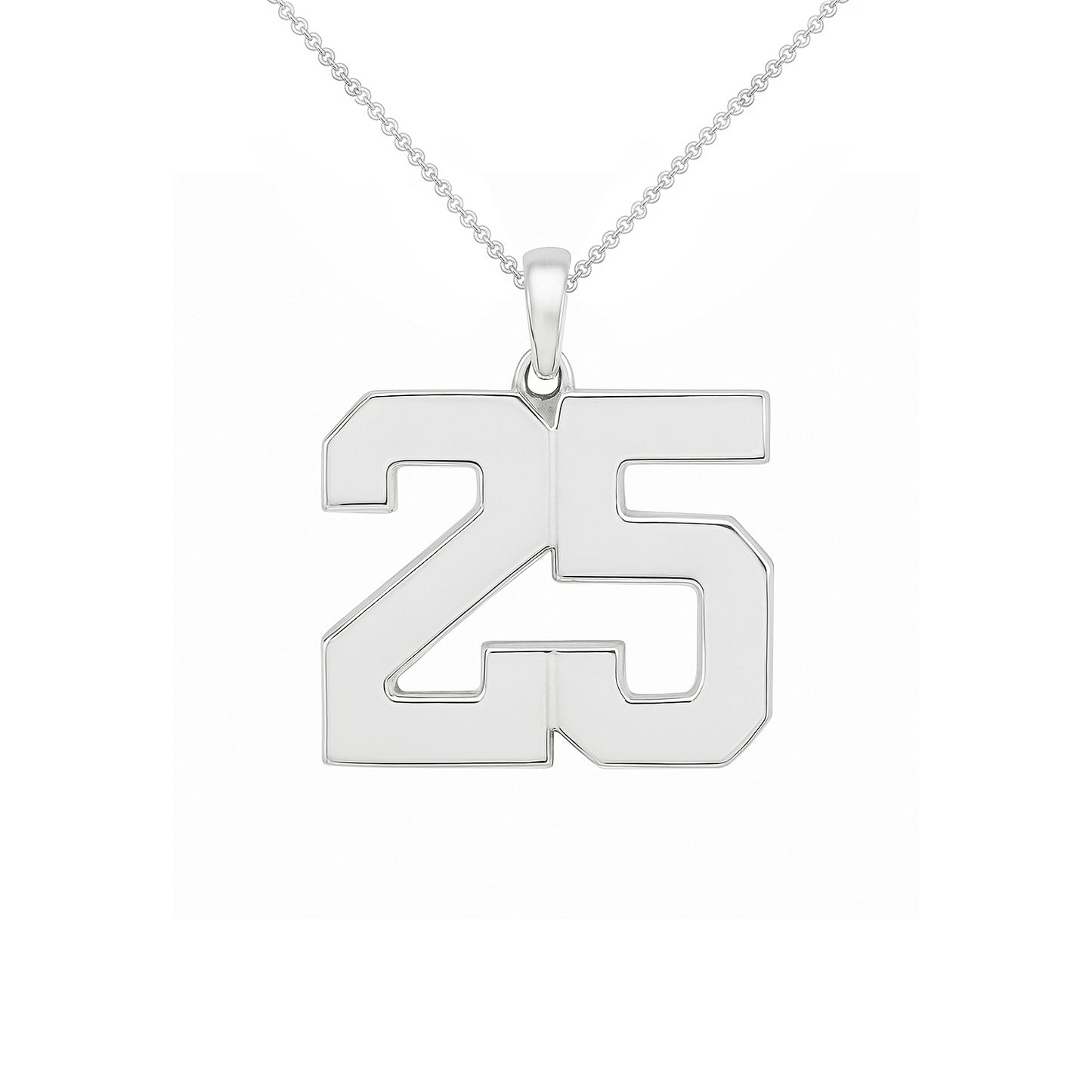 Jersey No.“25” Pendant – Sports/Custom Design Sterling Silver 925