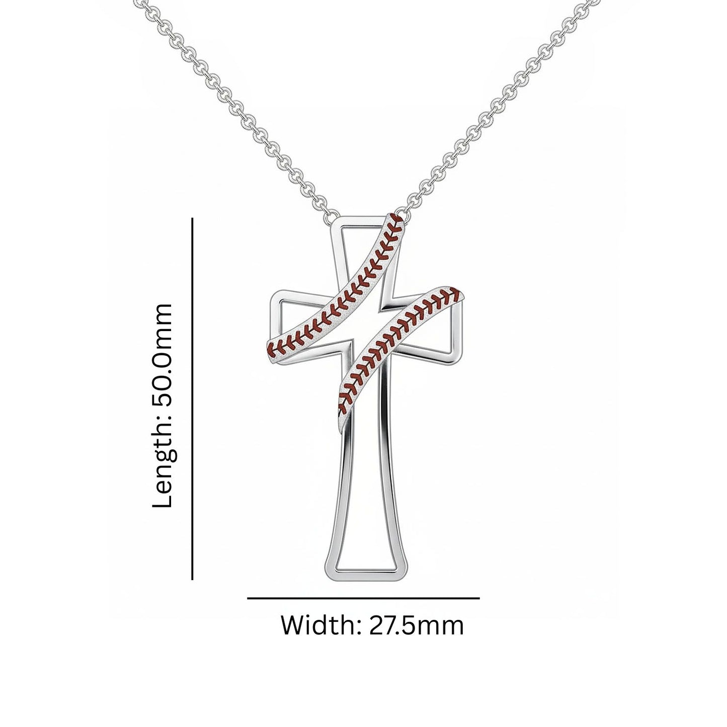 Baseball Pendant – Cross Design with Enamel