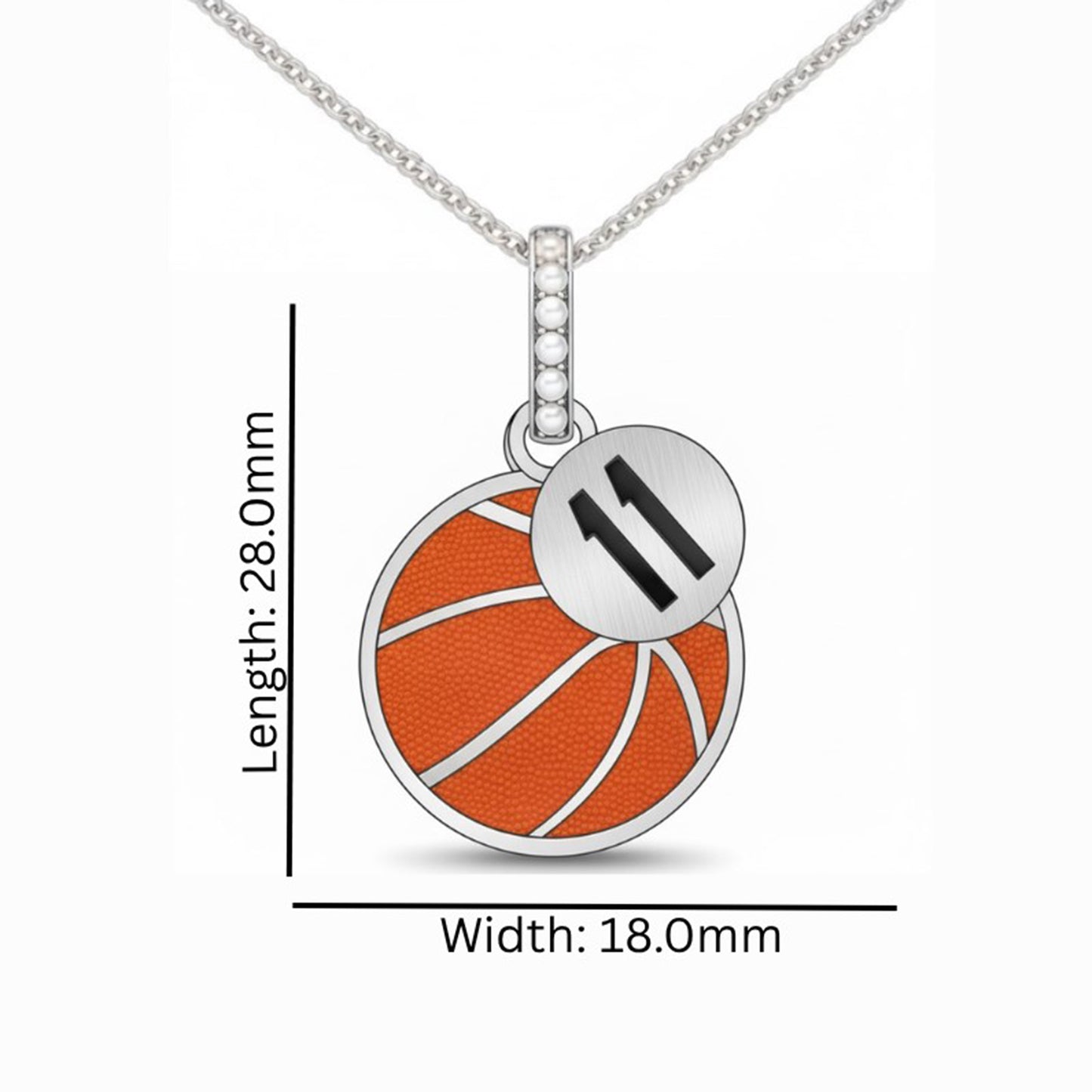 Basketball Pendant With False Beads & Jersey Number Charm