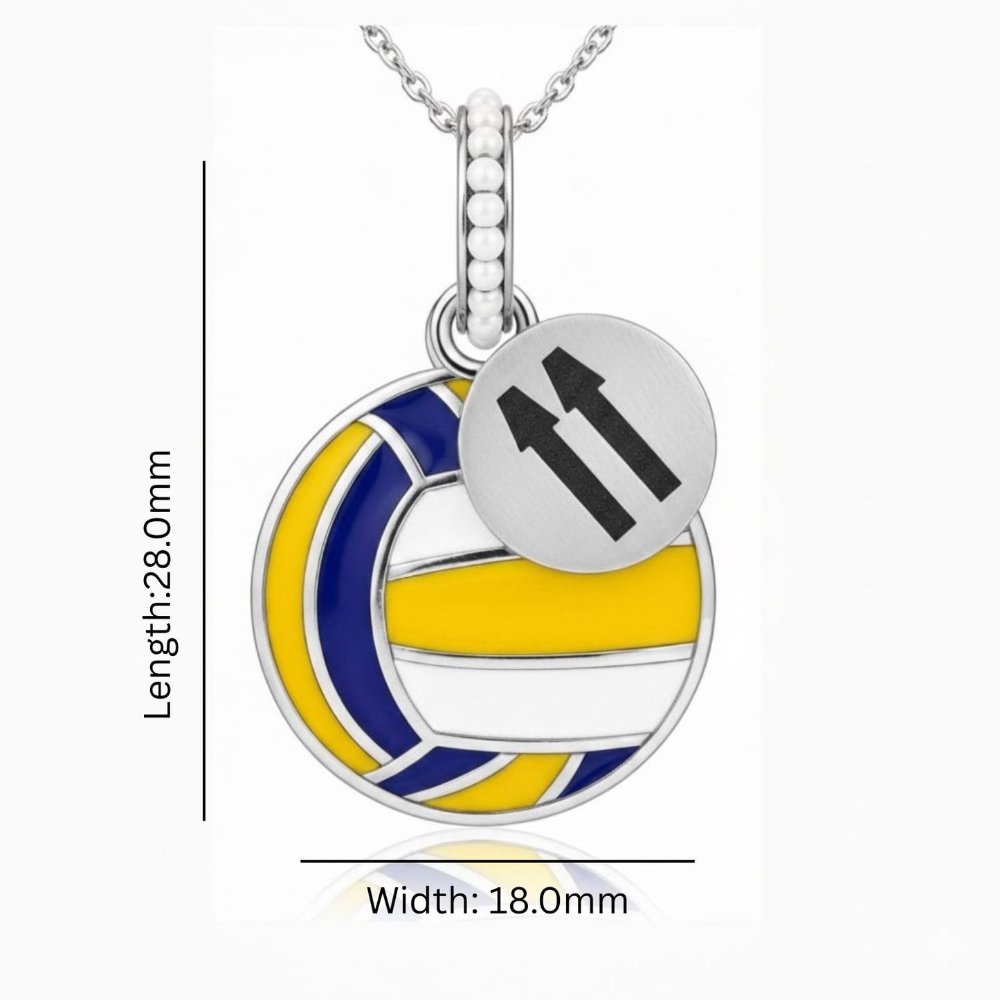 Volleyball Pendant Ball With Customized Number False Beads Tag With Enamel