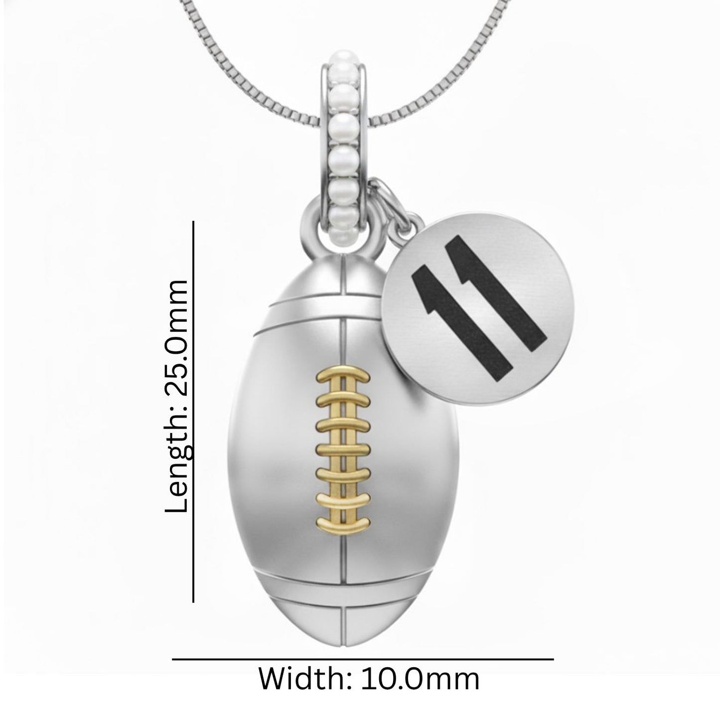 Football Pendant With False Beads Jersey Number Charm