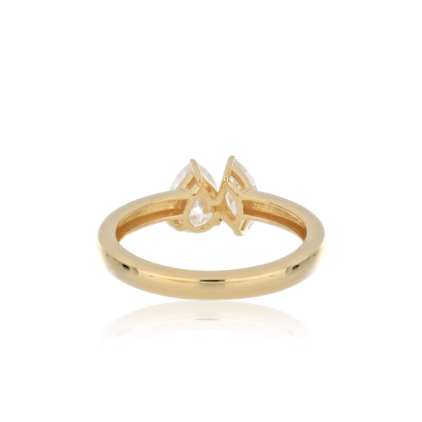 Moissanite 1.10 ctw Ring in Yellow Gold-Plated Sterling Silver