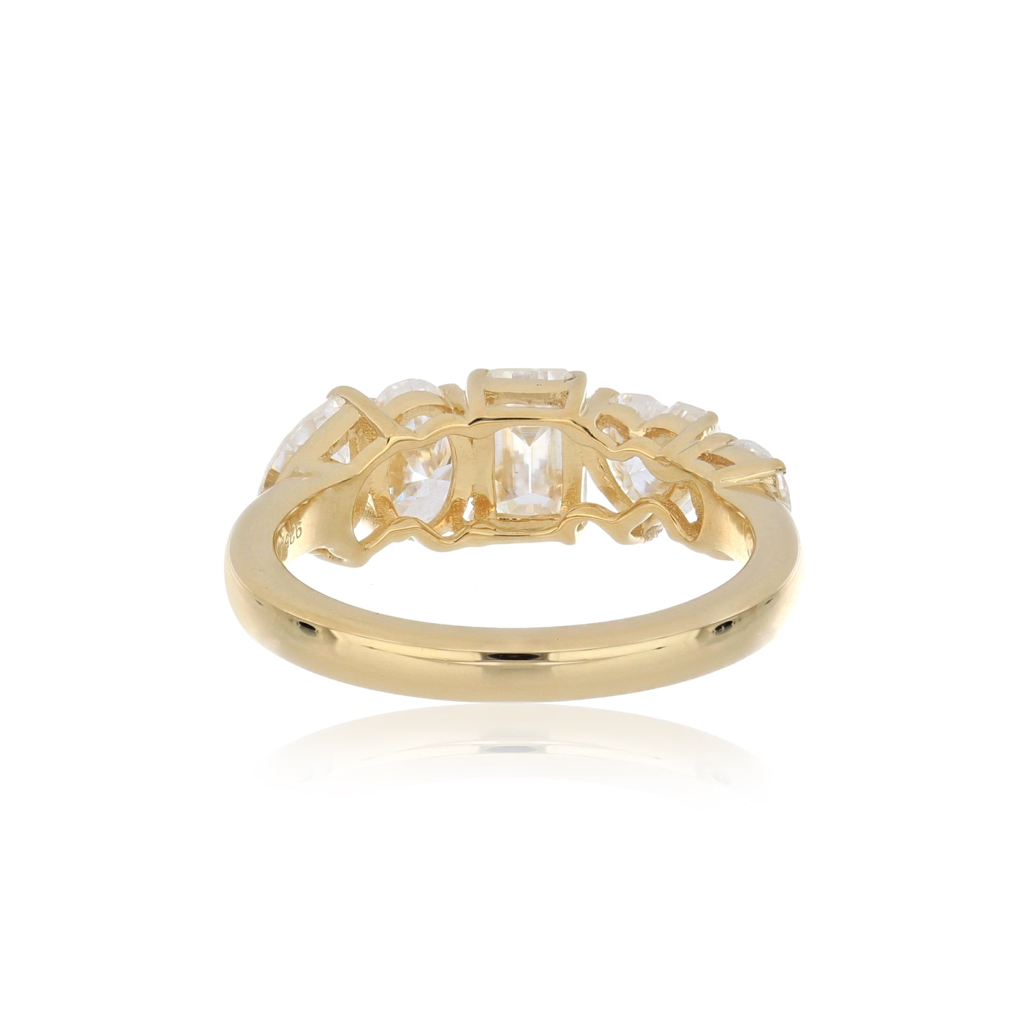 Moissanite 2.30 ctw Ring in Sterling Silver with Yellow Gold Plated