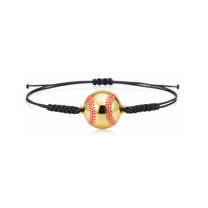 Stylish Softball Cord Bracelet With Authentic Red Stitching Detailing