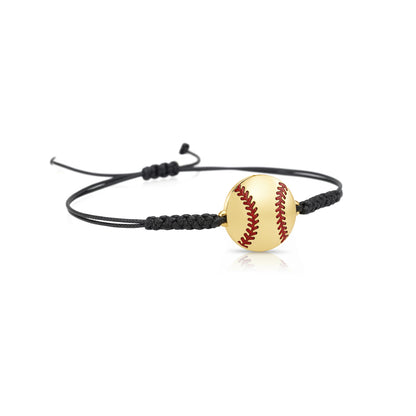 Stylish Softball Cord Bracelet With Authentic Red Stitching Detailing