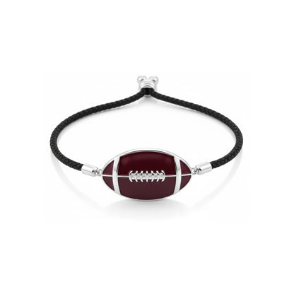 Stylish Football Cord Bracelet With Enamel Detailing
