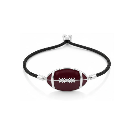 Stylish Football Cord Bracelet With Enamel Detailing