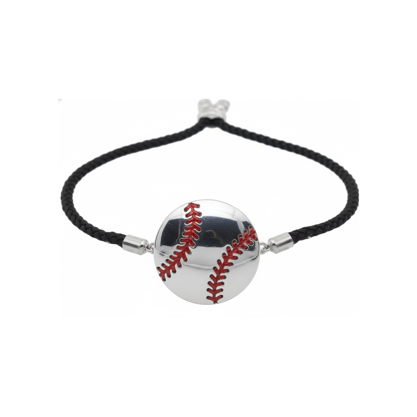 Stylish Baseball Cord Bracelet Charm baseball With Red Stitching Detailing