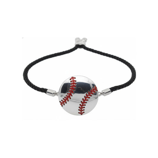 Stylish Baseball Cord Bracelet Charm baseball With Red Stitching Detailing