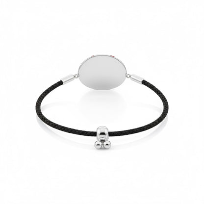 Stylish Baseball Cord Bracelet Charm with Red Stitches Detailing