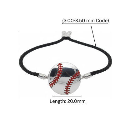 Stylish Baseball Cord Bracelet Charm baseball With Red Stitching Detailing