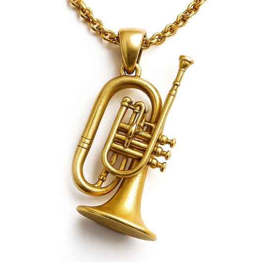 Musical Instrument Pendant – Trumpet Design – In Sterling Silver 925