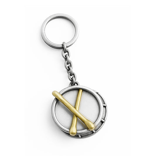 Mini Drum Keychain – Musical Instrument Accessory – Sterling Silver 925