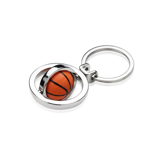 Basketball Keychain – Spinner Basketball Design – In Sterling Silver 925
