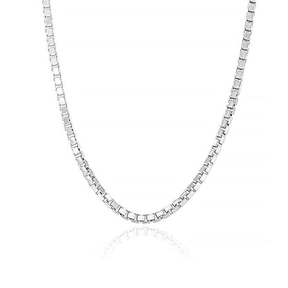 Box Chain Necklace - (KVD-012) – Simple & Sleek Design in 925 Sterling Silver