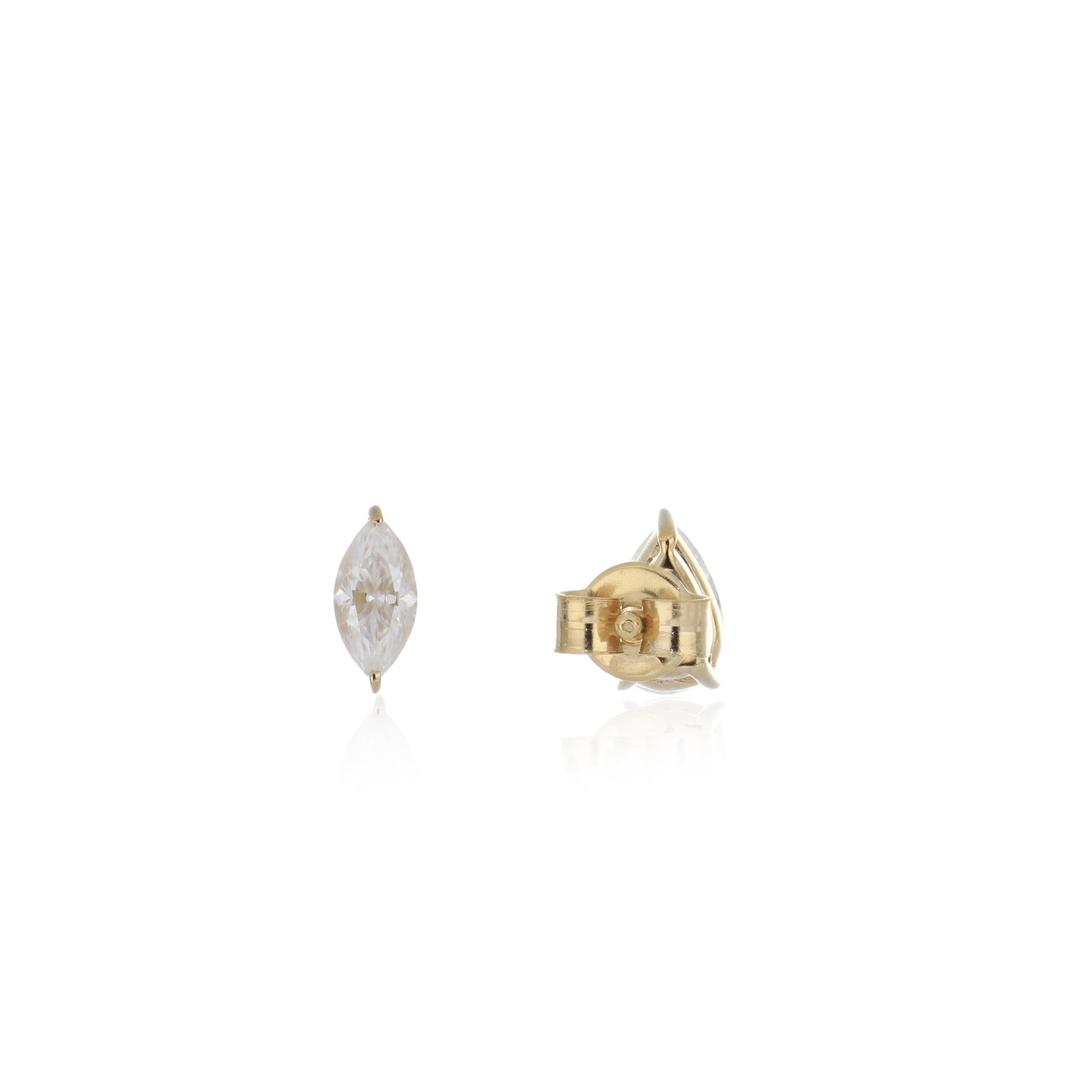 Moissanite 0.65ctw Stud Earrings in Sterling Silver with Yellow Gold Plated