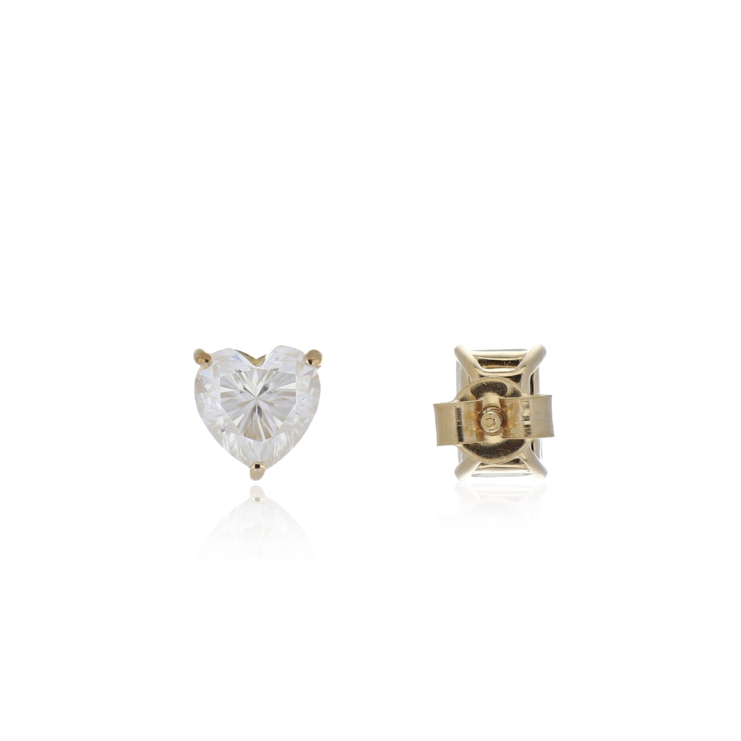 Moissanite 1.50ctw Stud Earrings in Sterling Silver with yellow gold plated