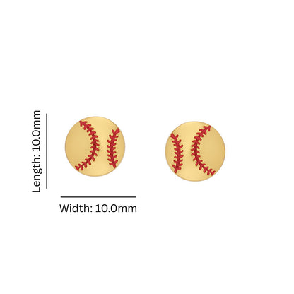 Softball – Softball Stud Earrings With Gold Plated detailing