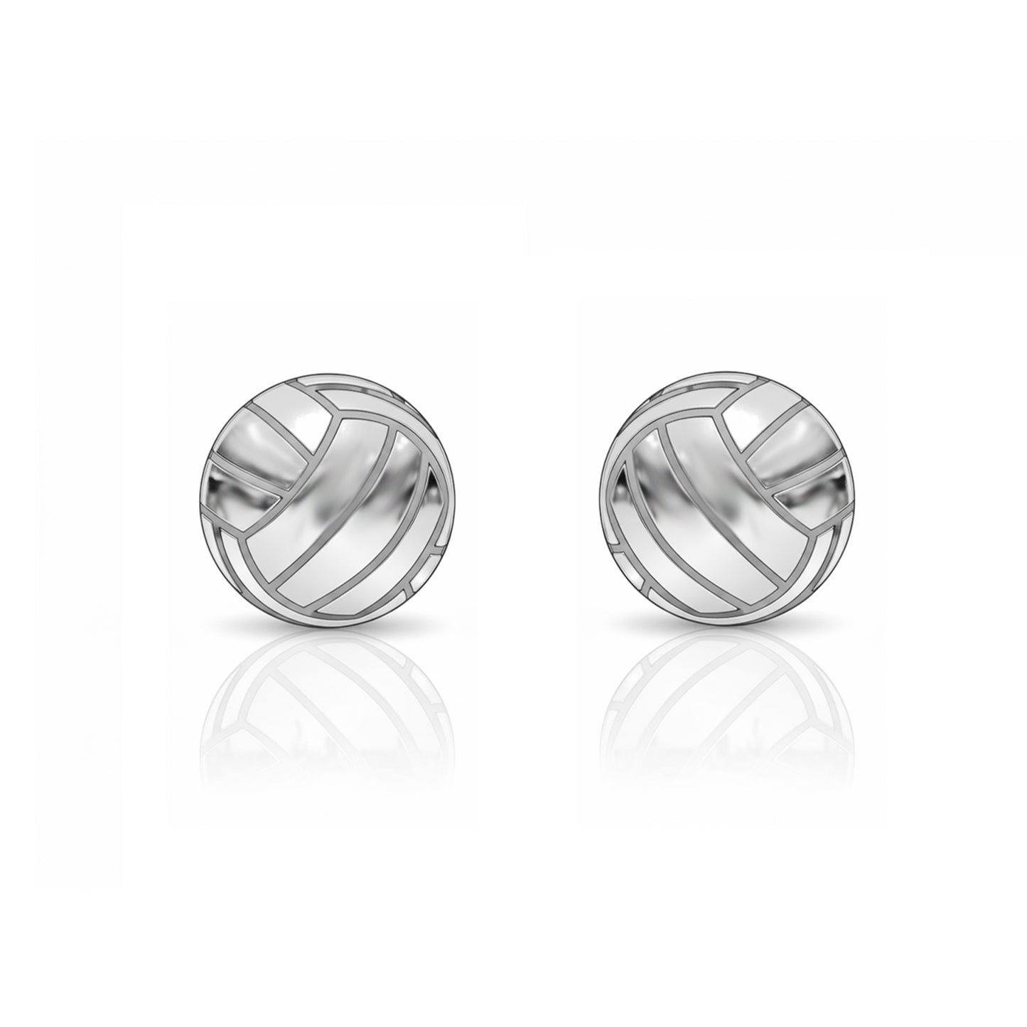 Volleyball - Volleyball Stud Earrings With Oxidized Detailing