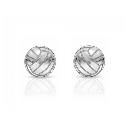 Volleyball - Volleyball Stud Earrings With Oxidized Detailing