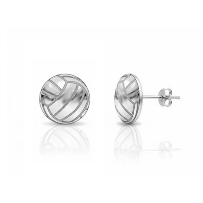 Volleyball - Volleyball Stud Earrings With Oxidized Detailing