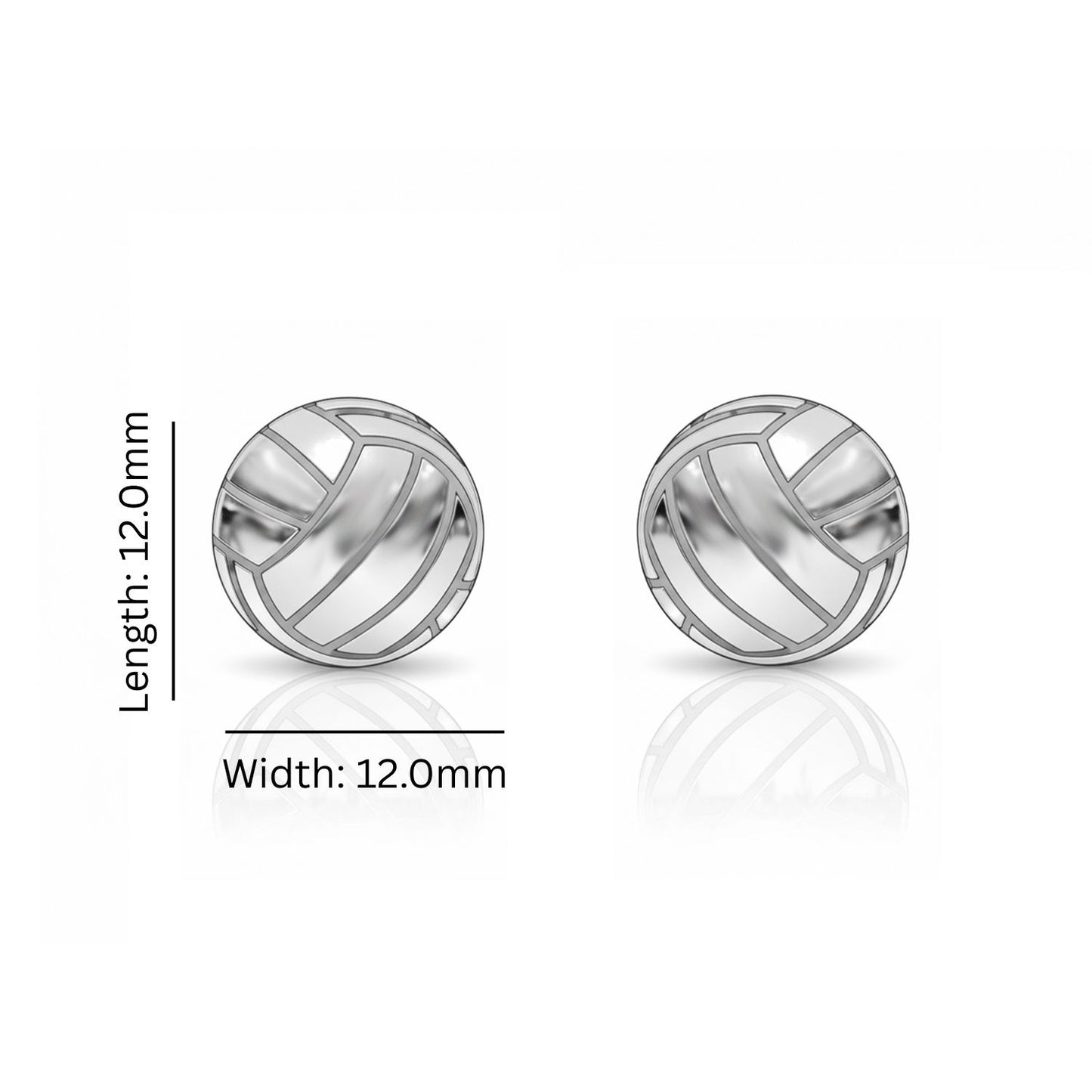 Volleyball - Volleyball Stud Earrings With Oxidized Detailing