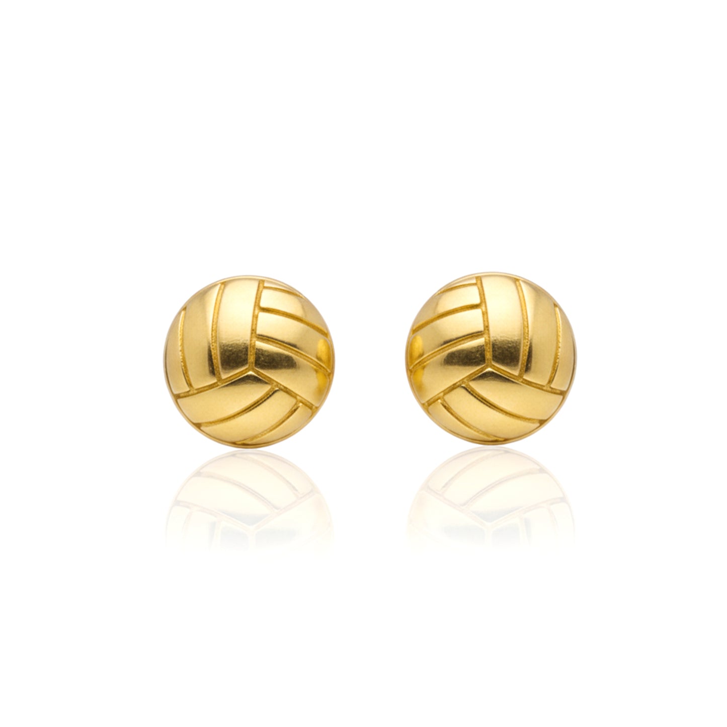Volleyball - Volleyball Stud Earrings With Gold Plated Detailing