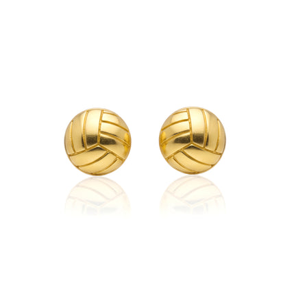 Volleyball - Volleyball Stud Earrings With Gold Plated Detailing