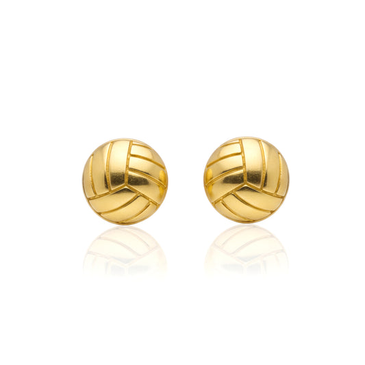 Volleyball - Volleyball Stud Earrings With Gold Plated Detailing