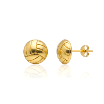 Volleyball - Volleyball Stud Earrings With Gold Plated Detailing