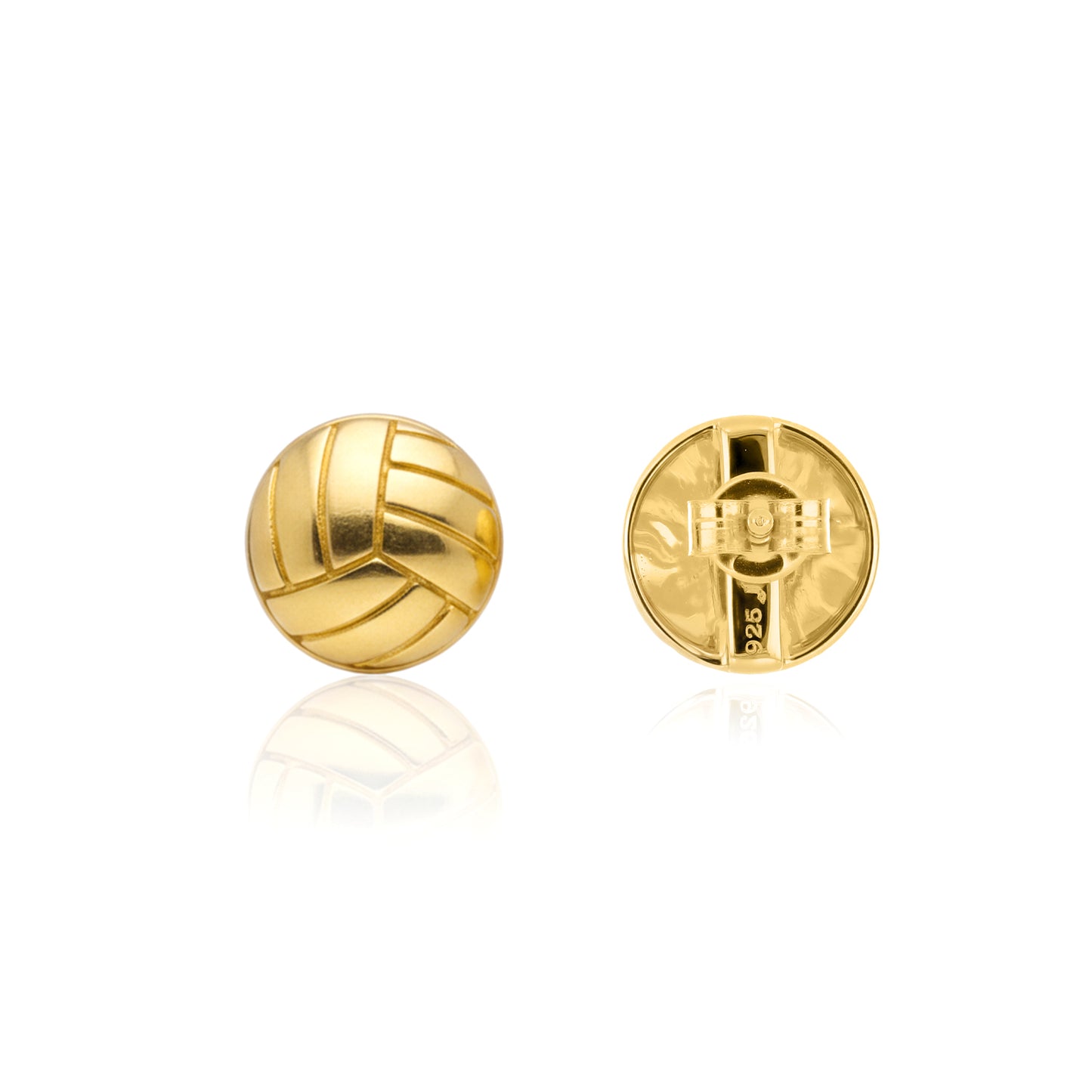 Volleyball - Volleyball Stud Earrings With Gold Plated Detailing
