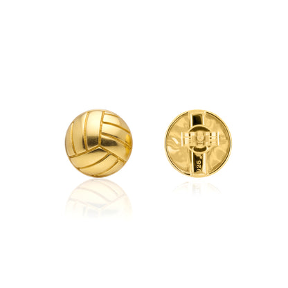 Volleyball - Volleyball Stud Earrings With Gold Plated Detailing