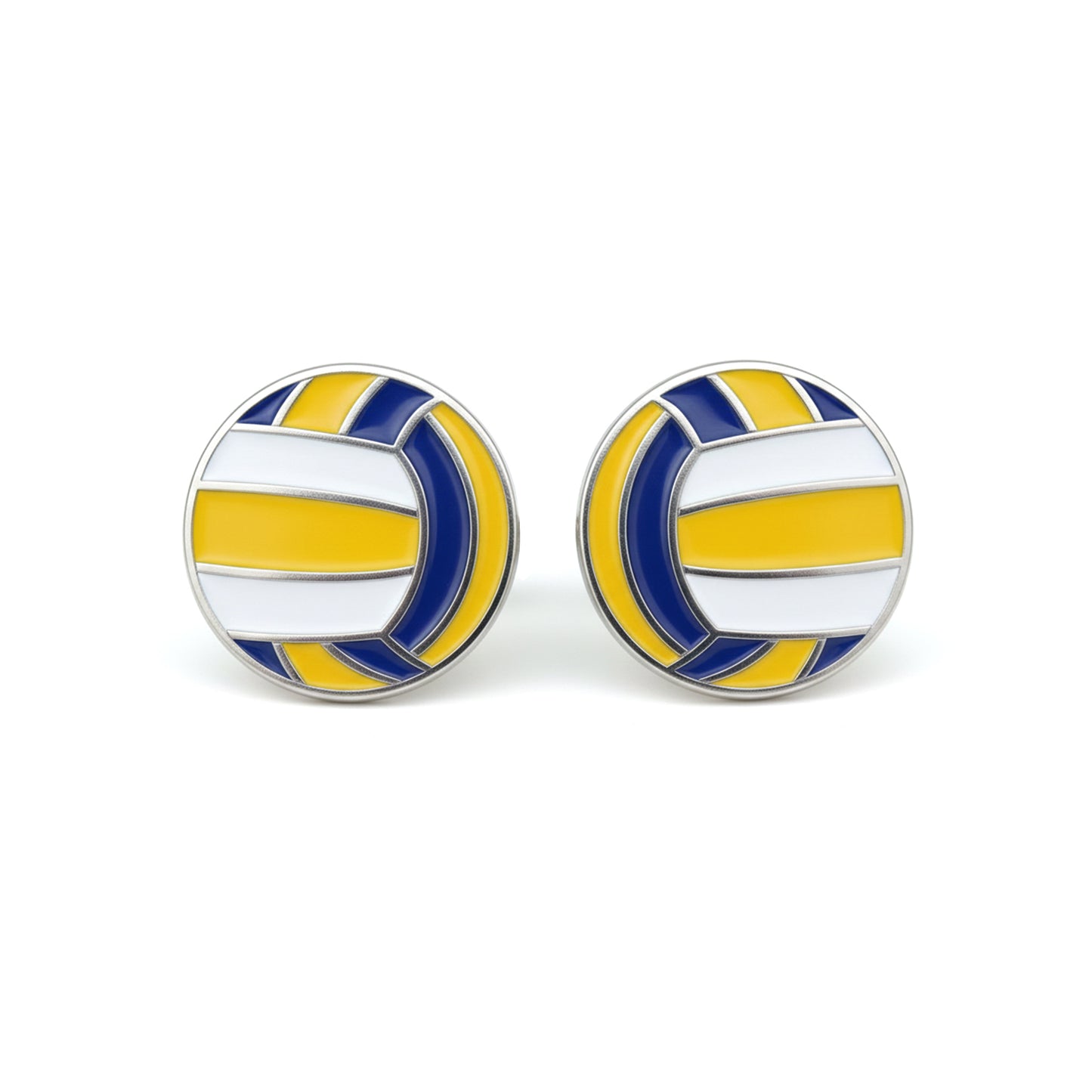 Volleyball - Volleyball Stud Earrings With Enamel Detailing