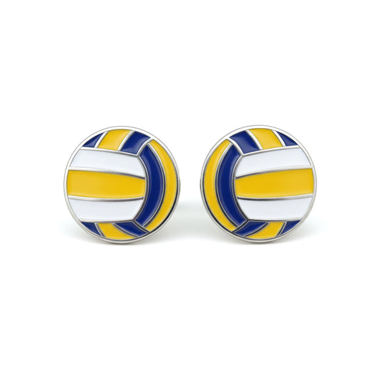 Volleyball - Volleyball Stud Earrings With Enamel Detailing