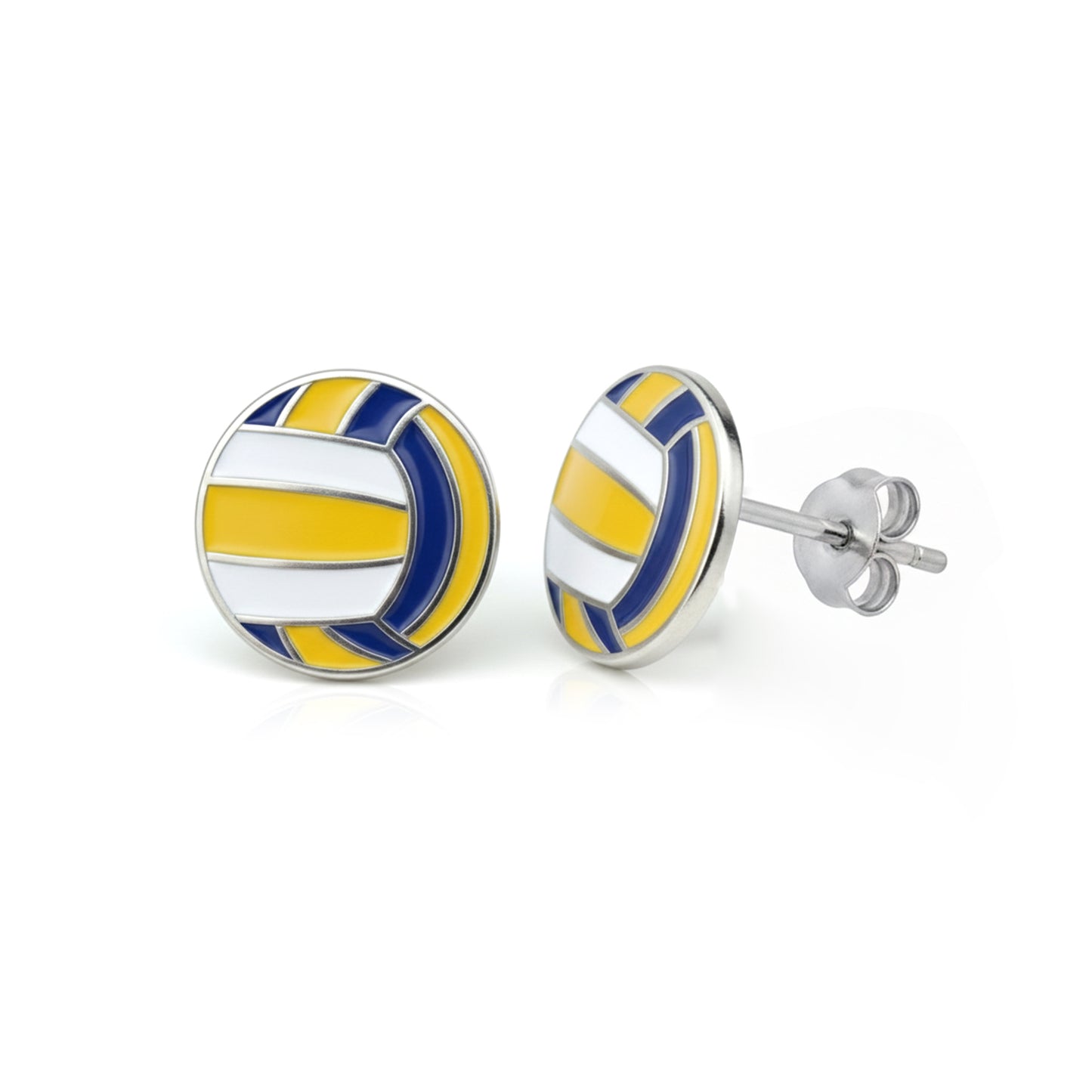 Volleyball - Volleyball Stud Earrings With Enamel Detailing
