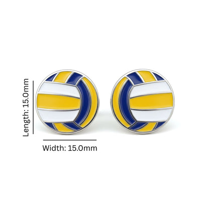 Volleyball - Volleyball Stud Earrings With Enamel Detailing
