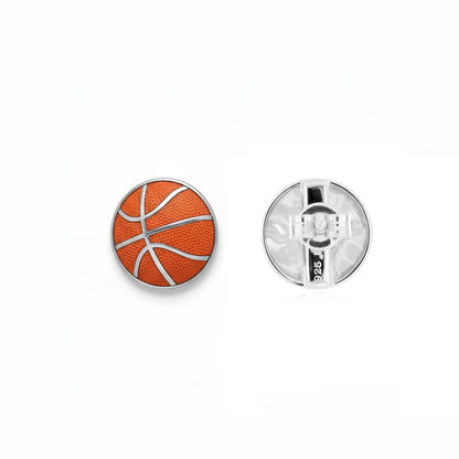 Basketball - Basketball Stud Earrings With Enamel Detailing